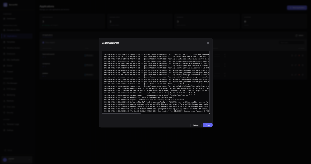 Monitoring screenshot